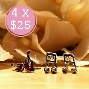 Music guitar earrings bundle